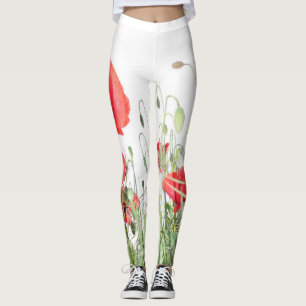 Poppy fields flowers Sun Nature blooms Heart Leggings