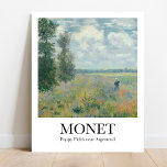 Poppy Fields near Argenteuil by Claude Monet Poster<br><div class="desc">Bring home a piece of art history with this beautiful poster of Poppy Fields near Argenteuil by the French impressionist painter Claude Monet. This work is one of four similar views of the plain of Gennevilliers, just southeast of Argenteuil, which Monet executed in the summer of 1875. He first painted...</div>