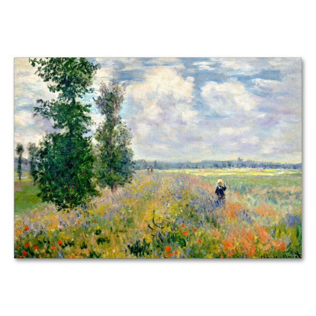 Poppy Fields near Argenteuil by Claude Monet Table Number (Front)