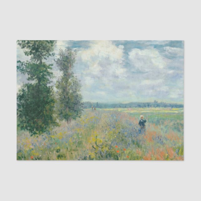 Poppy Fields near Argenteuil by Claude Monet Tissue Paper (Front)