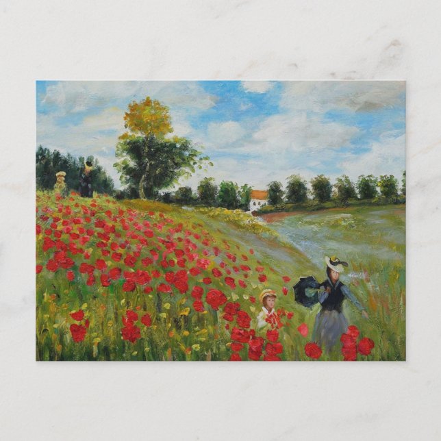 Poppy Fields near Argenteuil by Monet Postcard (Front)