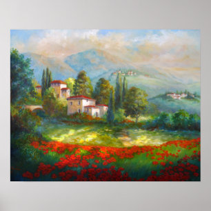 Poppy Fields of Italy Poster