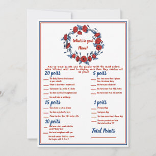 Poppy Floral Baby Shower 2x Games Invitation