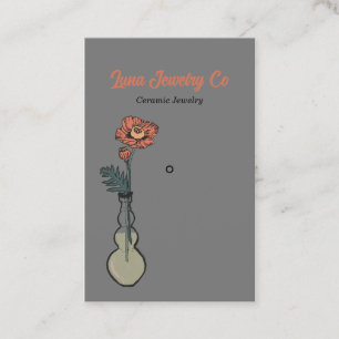 Poppy Floral Jewellery Pin Business Card