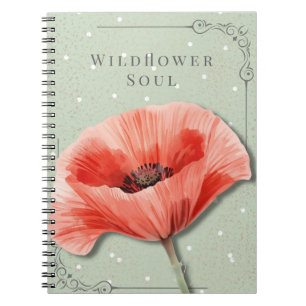 Poppy Floral Notebook Wildflower Soul Journal