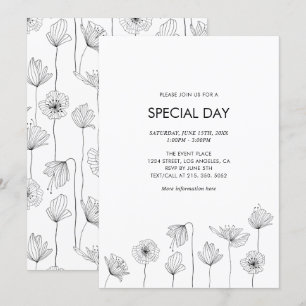 Poppy Floral Party Invitation for All Occasions