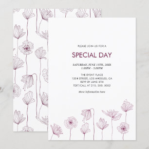 Poppy Floral Party Invitation for All Occasions