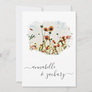 *~* POPPY Floral RSVP - QR code AR9 Wedding Invi Invitation
