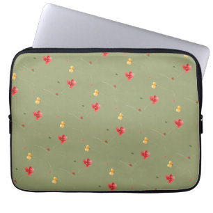 Poppy floral seamless pattern laptop sleeve