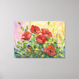 Poppy, flower abstract, modern painting, canvas print