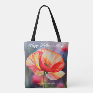 Poppy Flower Botanical Painting Mother's Day  Tote Bag