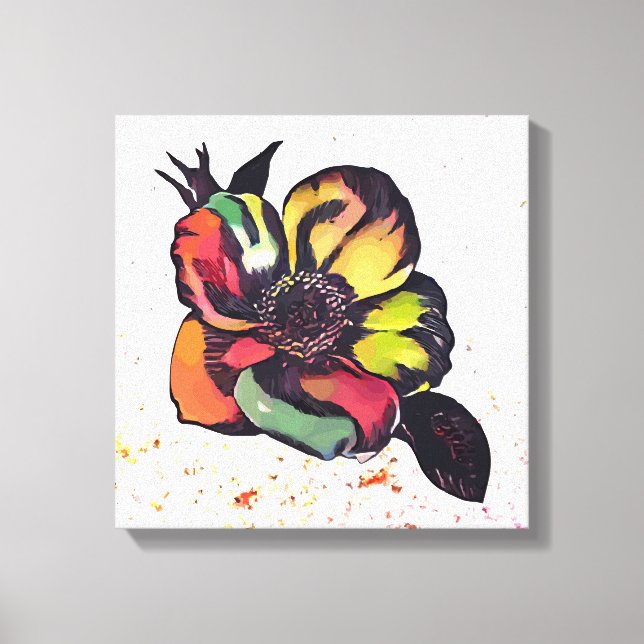 Poppy flower canvas print (Front)
