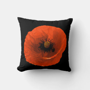 Poppy Flower Colorful Floral Abstract Custom Cushion