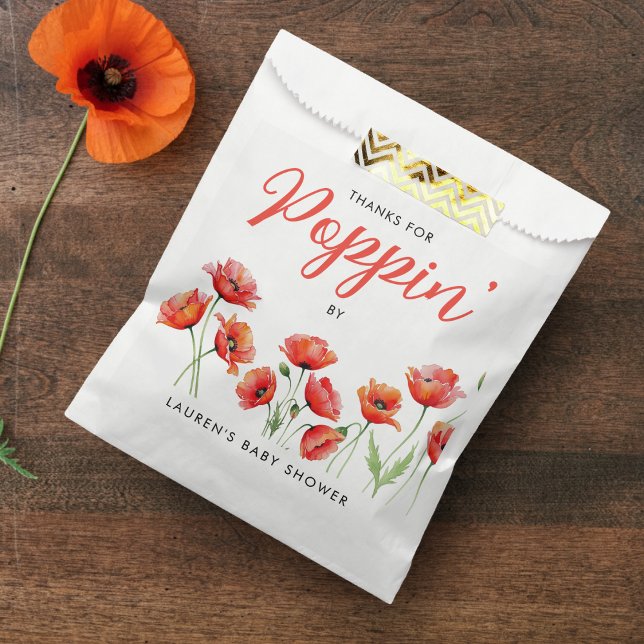 Poppy Flower Floral Spring Baby Bridal Shower Favour Bags (Poppy Flower Floral Spring Baby Bridal Shower Favor Bag
)