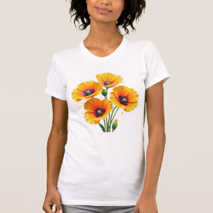 Poppy flower garden wildflowers poppies mum sis T-Shirt
