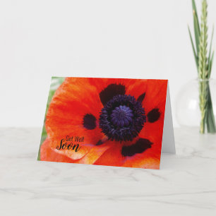 Poppy Flower Get Well Soon Card