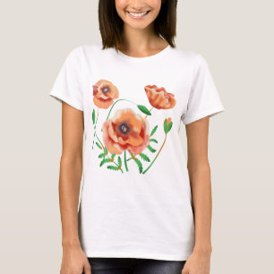 Poppy Flower Illustration T-Shirt