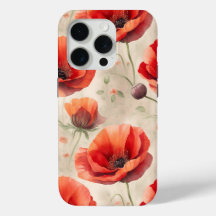 Poppy flower pastel pattern