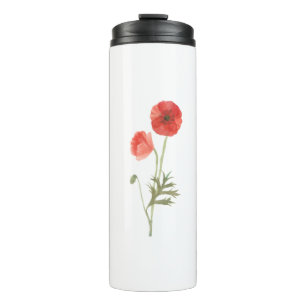 Poppy Flower Thermal Tumbler