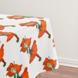 Poppy Flower Vintage Cute Flower Child Girl Kids Tablecloth