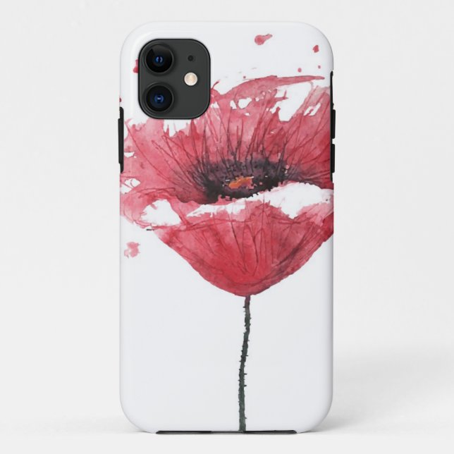 Poppy flower, watercolor Case-Mate iPhone case (Back)
