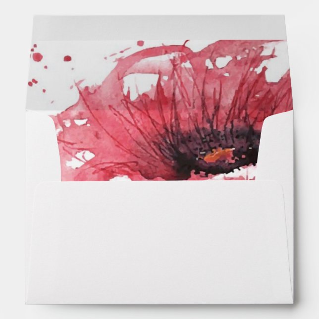 Poppy flower, watercolor envelopes (Back (Bottom))