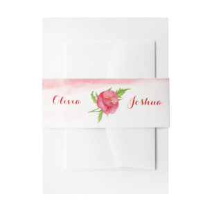 Poppy Flower Wedding Belly Bands Invitation Belly Band
