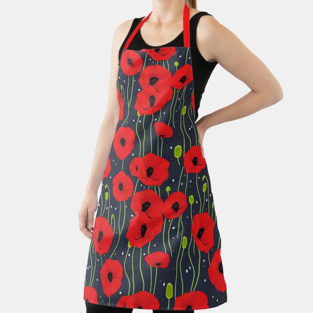 Poppy Flowers Apron (Insitu)