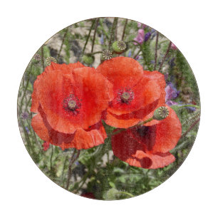 POPPY FLOWERS CUTTING BOARD