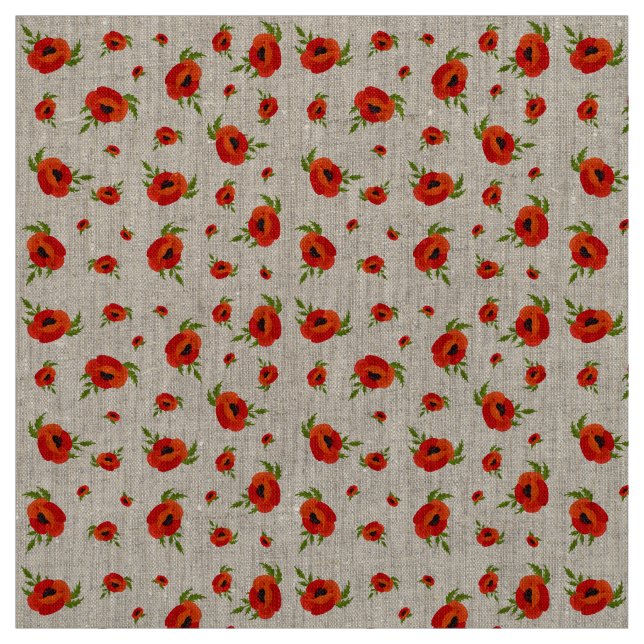 Poppy Flowers Fabric (Swatch)