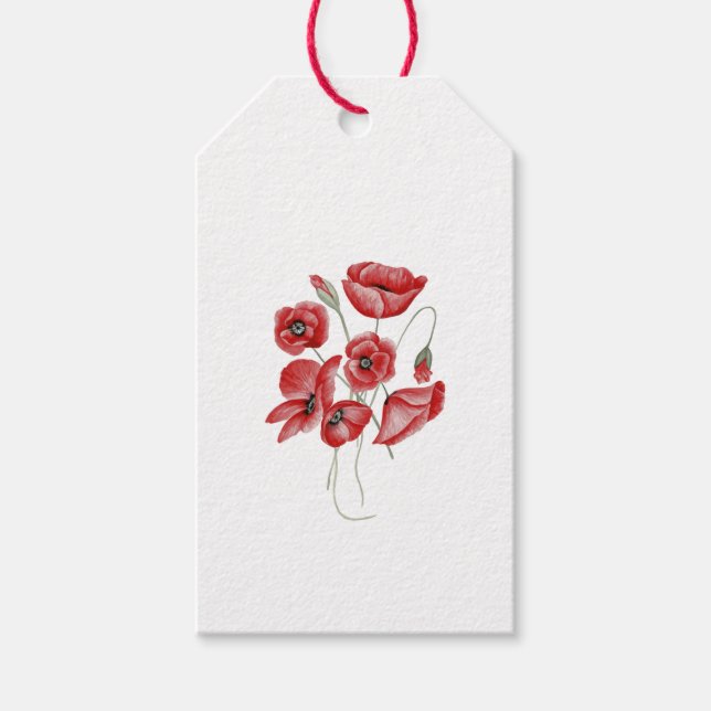 Poppy Flowers Gift Tags (Front)