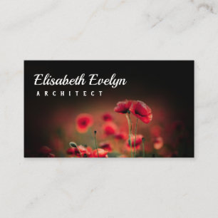 Poppy flowers in summer business card