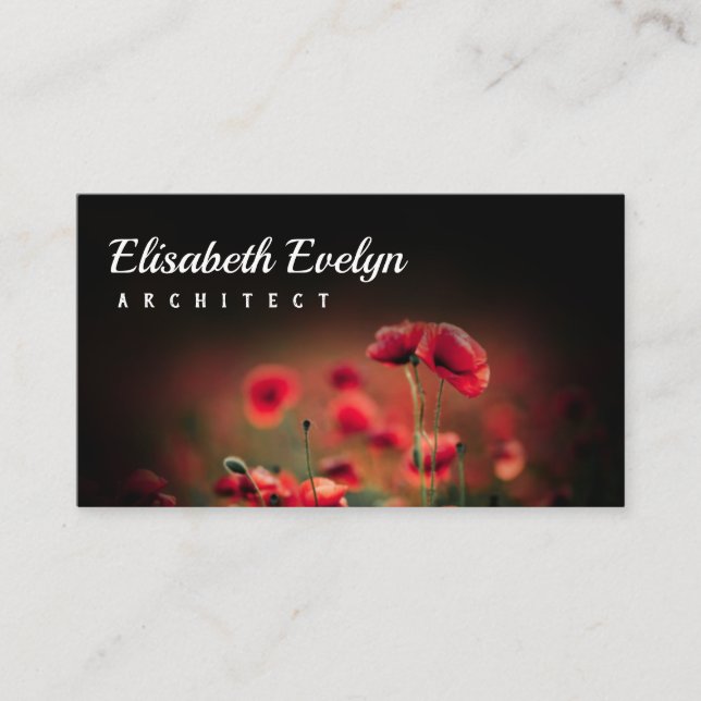 Poppy flowers in summer business card (Front)