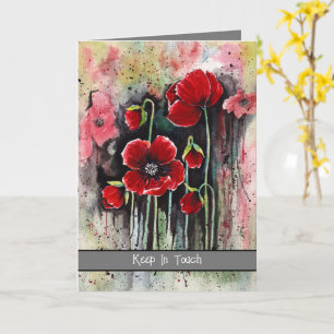 Poppy Flowers In Watercolor Card