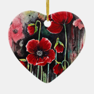Poppy Flowers In Watercolor Ceramic Tree Decorati Decoration