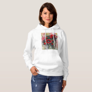 Poppy Flowers In Watercolor Hoodie