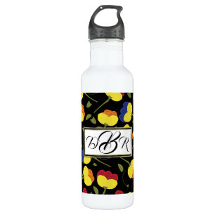 Poppy Flowers Monogram 710 Ml Water Bottle