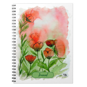 Poppy flowers notebook