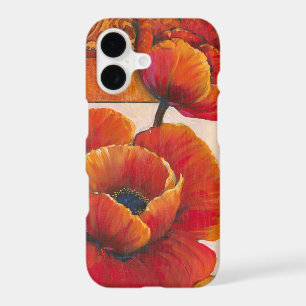 Poppy Flowers on Tan and Orange Background