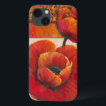 Poppy Flowers on Tan and Orange Background iPhone 13 Case<br><div class="desc">You can almost feel the texture of the petals on these poppy flowers painted by Tim O'Toole. They blend perfectly with the tan and orange background, creating a splendidly poetic vision. Buy it for your home or give it as a gift!</div>