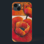 Poppy Flowers on Tan and Orange Background iPhone 13 Case<br><div class="desc">You can almost feel the texture of the petals on these poppy flowers painted by Tim O'Toole. They blend perfectly with the tan and orange background,  creating a splendidly poetic vision. Buy it for your home or give it as a gift!</div>