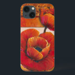 Poppy Flowers on Tan and Orange Background iPhone 13 Case<br><div class="desc">You can almost feel the texture of the petals on these poppy flowers painted by Tim O'Toole. They blend perfectly with the tan and orange background, creating a splendidly poetic vision. Buy it for your home or give it as a gift!</div>
