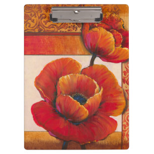 Poppy Flowers on Tan and Orange Background Clipboard