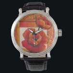 Poppy Flowers on Tan and Orange Background Watch<br><div class="desc">You can almost feel the texture of the petals on these poppy flowers painted by Tim O'Toole. They blend perfectly with the tan and orange background,  creating a splendidly poetic vision. Buy it for your home or give it as a gift!</div>
