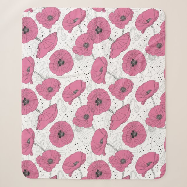 Poppy Flowers Pattern blankets (Front)
