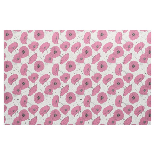 Poppy Flowers Pattern fabric (Fat Quarter)
