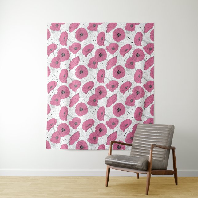Poppy Flowers Pattern tapestries (In Situ)