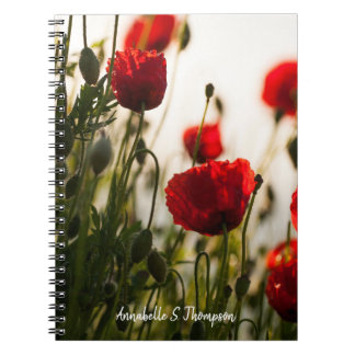 Poppy Flowers / Personalised Notebook
