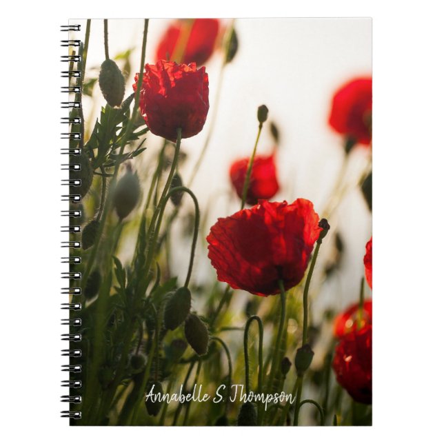 Poppy Flowers / Personalised Notebook (Front)