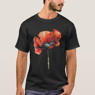Poppy Flowers Red Plants Natural T-Shirt